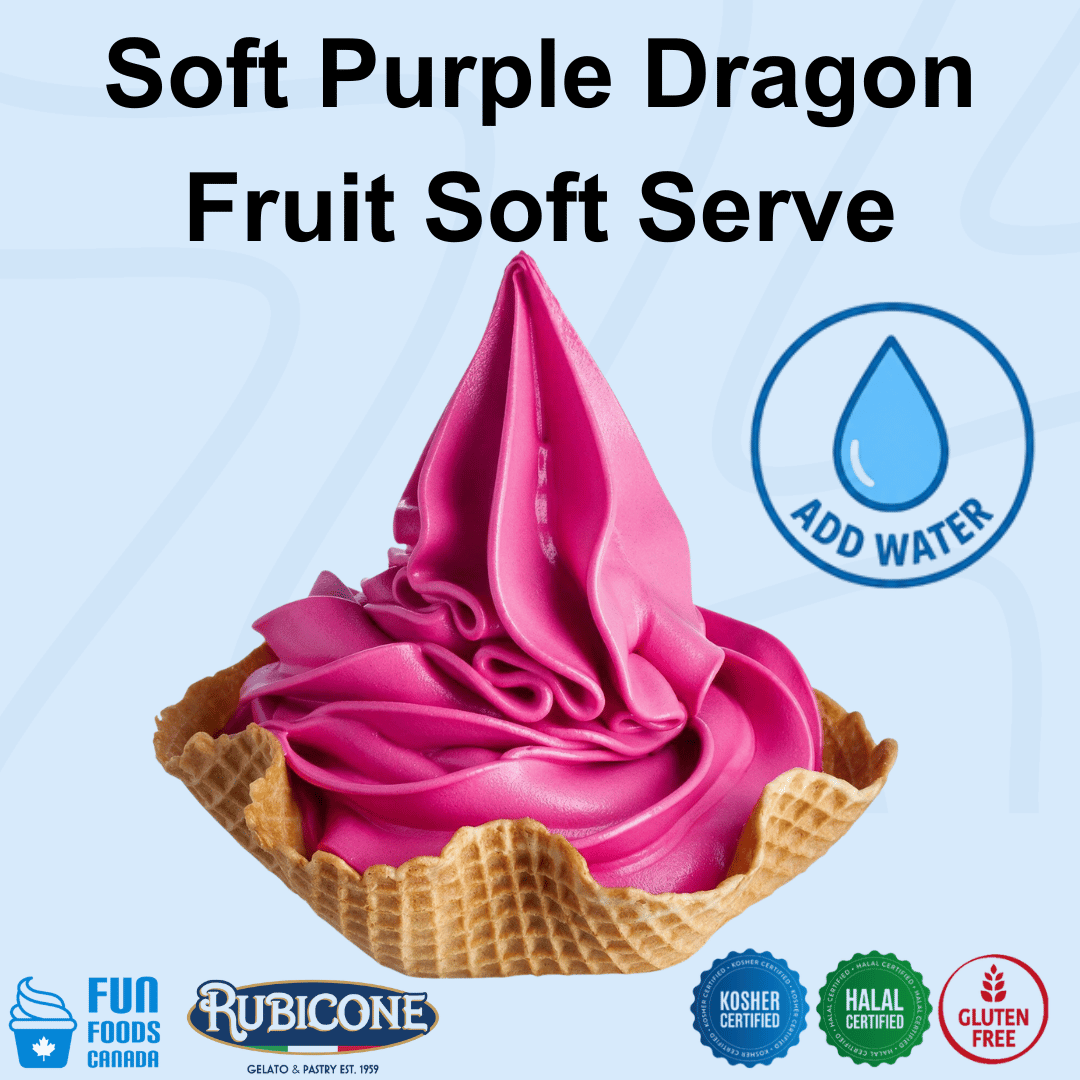 Mélange pour crème glacée molle et gelato molle au fruit du dragon violet - Caisse de 8 sacs de 1,5 kg - Rubicone Canada - Livraison gratuite au Canada pour les commandes de plus de 199 CAD