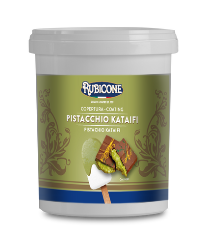 Pistachio Kataifi (Dubai Chocolate) Cone Dip Coating - 1.5 KG Bucket - Rubicone Canada - Made in Italy - Ships Free Within Canada on Orders Above CAD $199