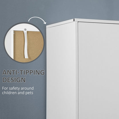 Armoire Briar moderne avec 2 tiroirs et tringle à vêtements - Blanc