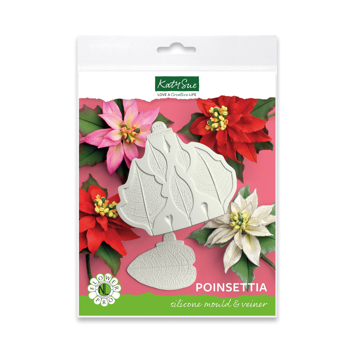 Moule en silicone Fleur de poinsettia Pro et texturisateur