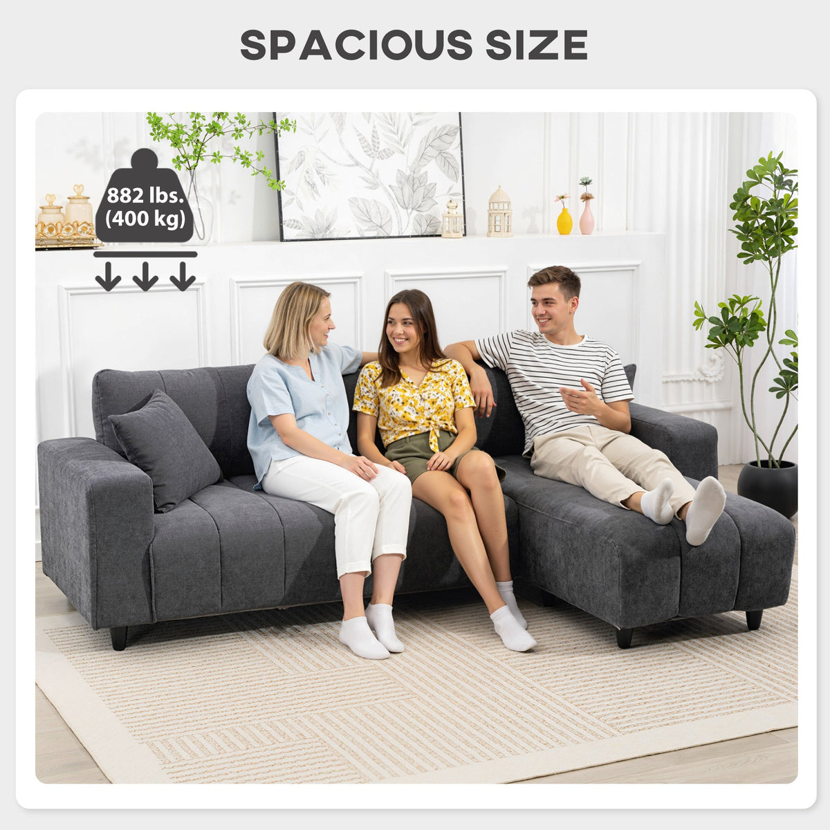 Wilshere Reversible Sectional with Changeable Chaise-Grey