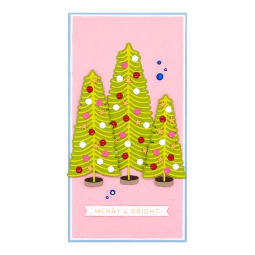 Matrices de découpe Duo d'arbres en forme de brosse de la collection Classic Christmas