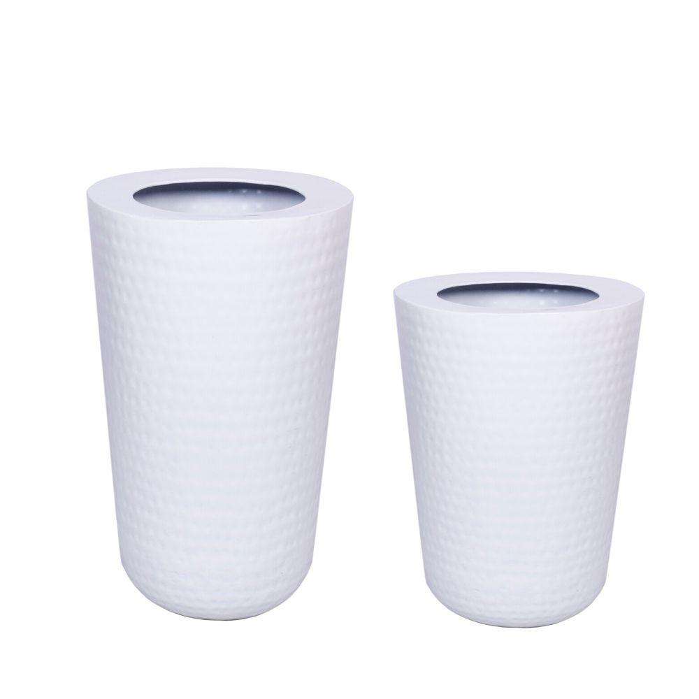 Ora - White Brass Planter