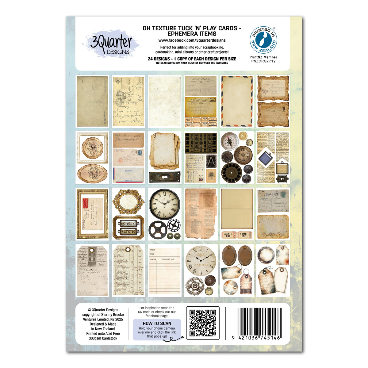 3Quarter Designs Oh Texture - Tuck N Play Cards