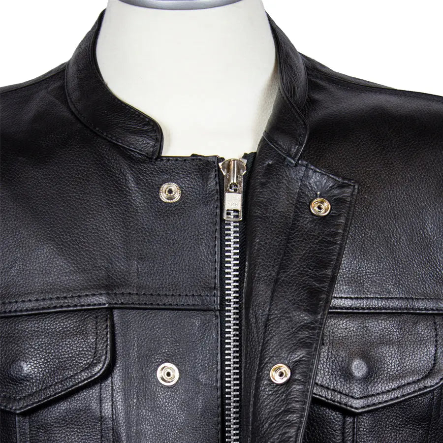 Gilet en cuir doublé flanelle pour homme Open Road Club