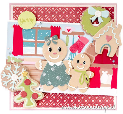 Feuille de découpe A4 Marianne Design – Fonds de Noël « Bakery » par Marleen