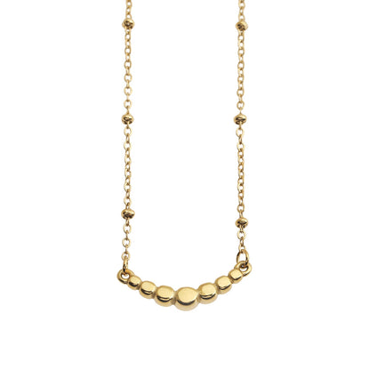 KIMI Beaded Gold Chain with Dainty Pavé-Set Zirconia Pendant