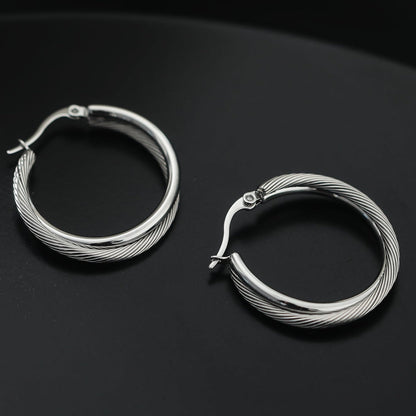 Style SAJAN: Double Hoop Silver Earrings