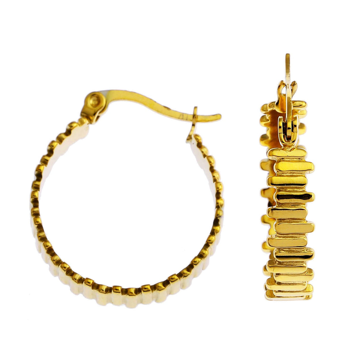 KANA Uneven Laddered Hoop Earrings
