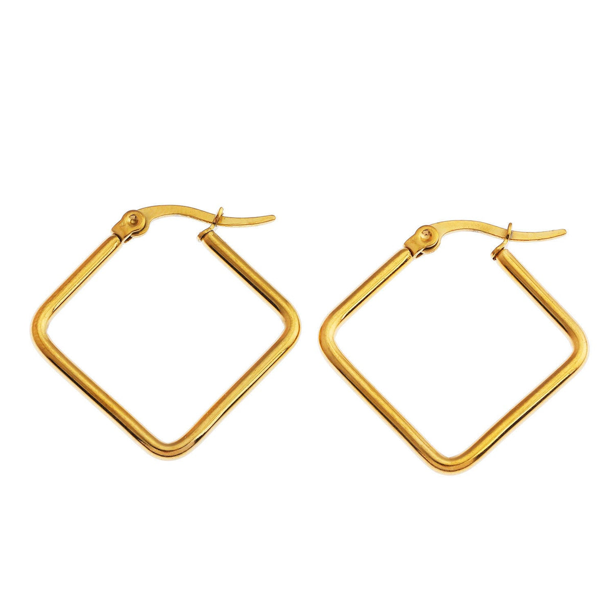 REILYNN Small Square Shaped Hoops. In Gold & Silver.