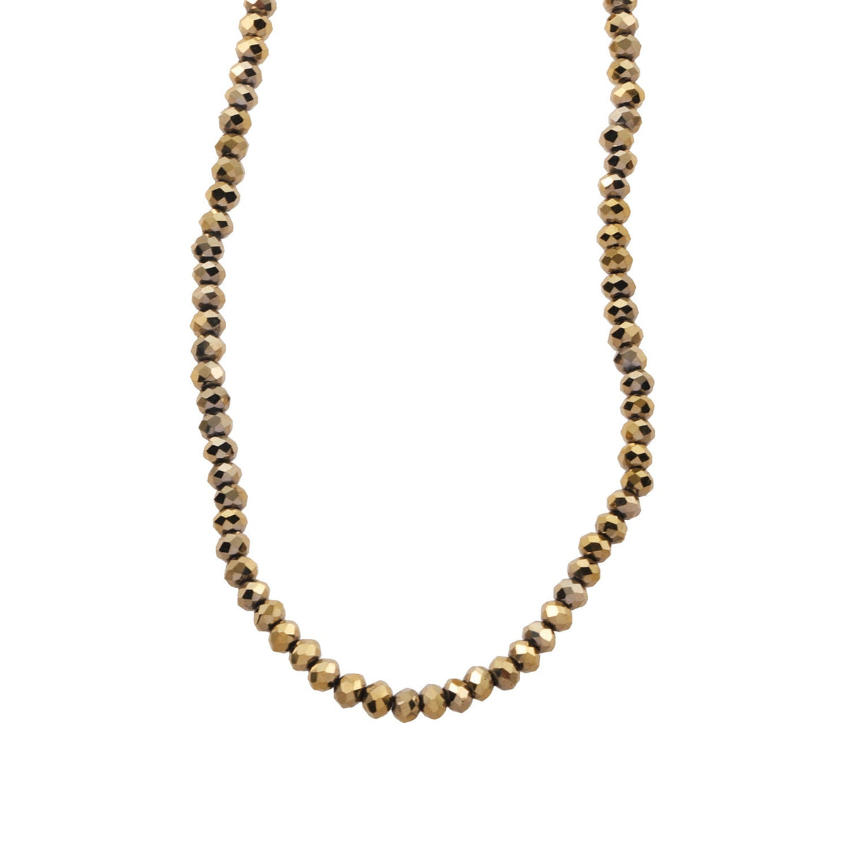 MEDILNA : Collier ras du cou deux tons or et noir avec perles en cristal