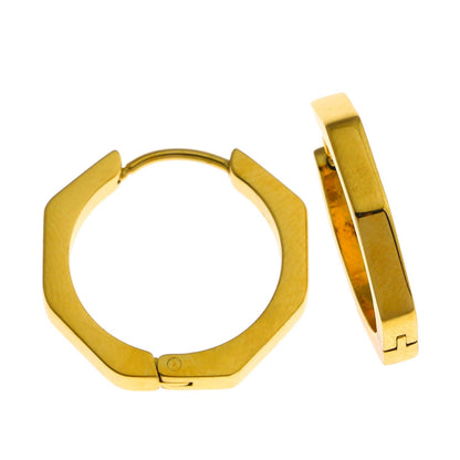 Boucles d'oreilles créoles géométriques contemporaines CALAU Gold