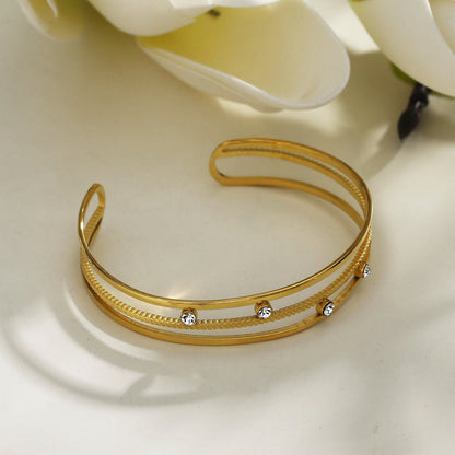 LADARIA 'Trio of Cuffs' Bracelet with Zirconia Highlights