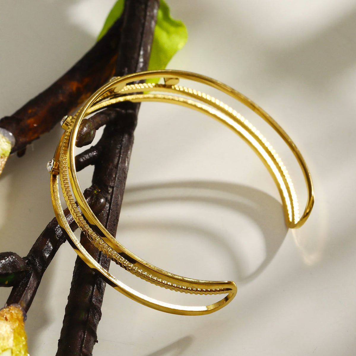 LADARIA 'Trio of Cuffs' Bracelet with Zirconia Highlights
