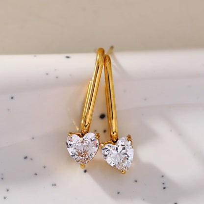 ARÊTE : Romance Intemporelle – Boucles d'oreilles Gemme Cœur Trombone
