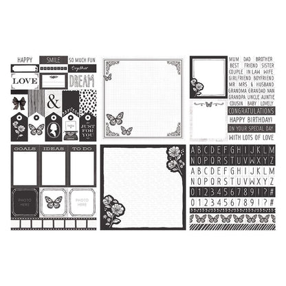 The Paper Boutique Everyday - Nuances de noir et blanc - Bloc de projets 20,3 cm x 20,3 cm