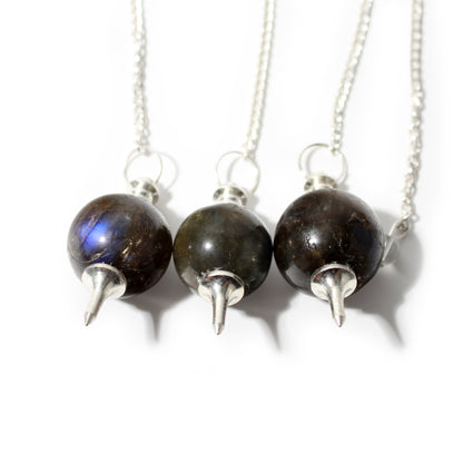 Labradorite Ball and Point Pendulum - 3 Pack
