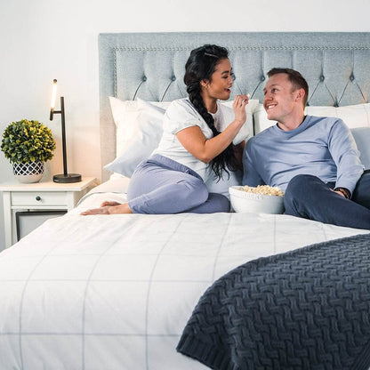 Housse de couette et taies d'oreiller en percale de coton bio essentielle