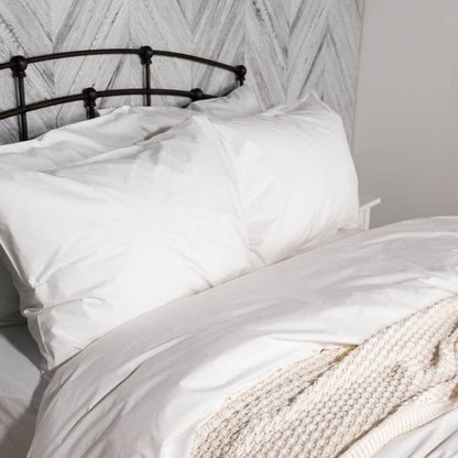Housse de couette et taies d'oreiller en percale de coton bio essentielle