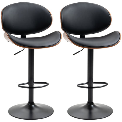 Alpine Modern Adjustable Counter/Bar Stools with Swivel Seat-Set of 2-Black