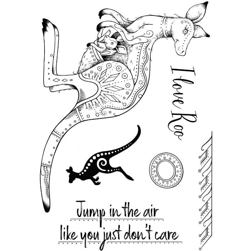 Pink Ink Designs Tampons Transparents I Love Roo 15 x 20 cm