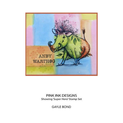 Pink Ink Designs Andy Warthog Set de tampons transparents 15,24 cm x 20,32 cm