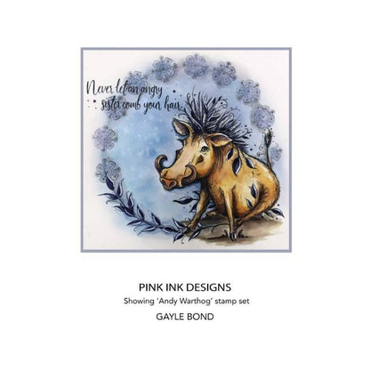 Pink Ink Designs Andy Warthog Set de tampons transparents 15,24 cm x 20,32 cm