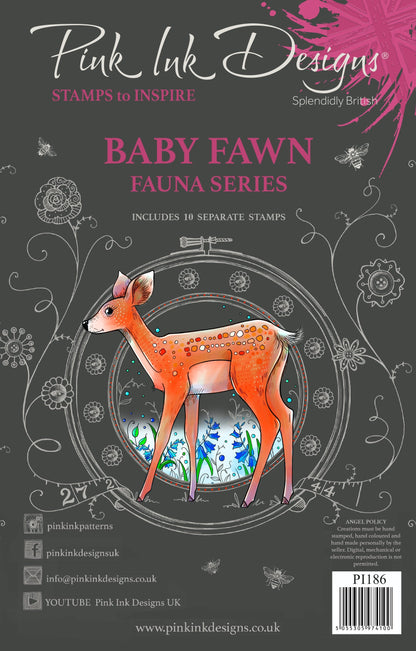Pink Ink Designs Fawn, ensemble de tampons transparents 6 po x 8 po