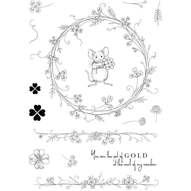 Pink Ink Designs Lucky Clover Tampons transparents 6 po x 8 po