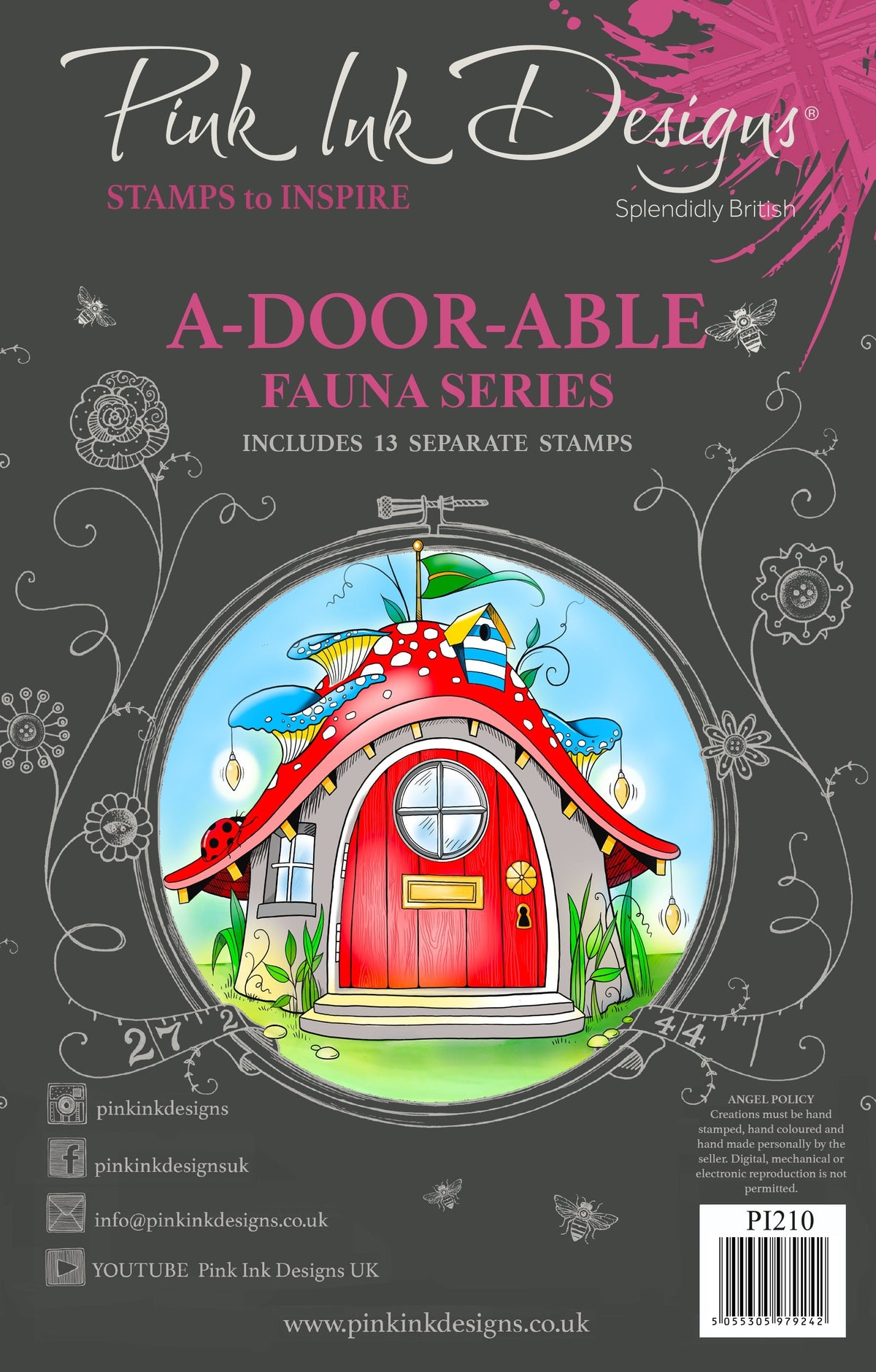 Pink Ink Designs A-Door-Able Lot de tampons transparents 6 po x 8 po