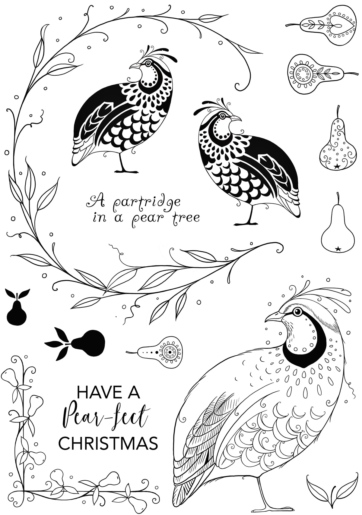 Pink Ink Designs Le Pic à La Poire 6 po x 8 po Set de Tampons Transparents