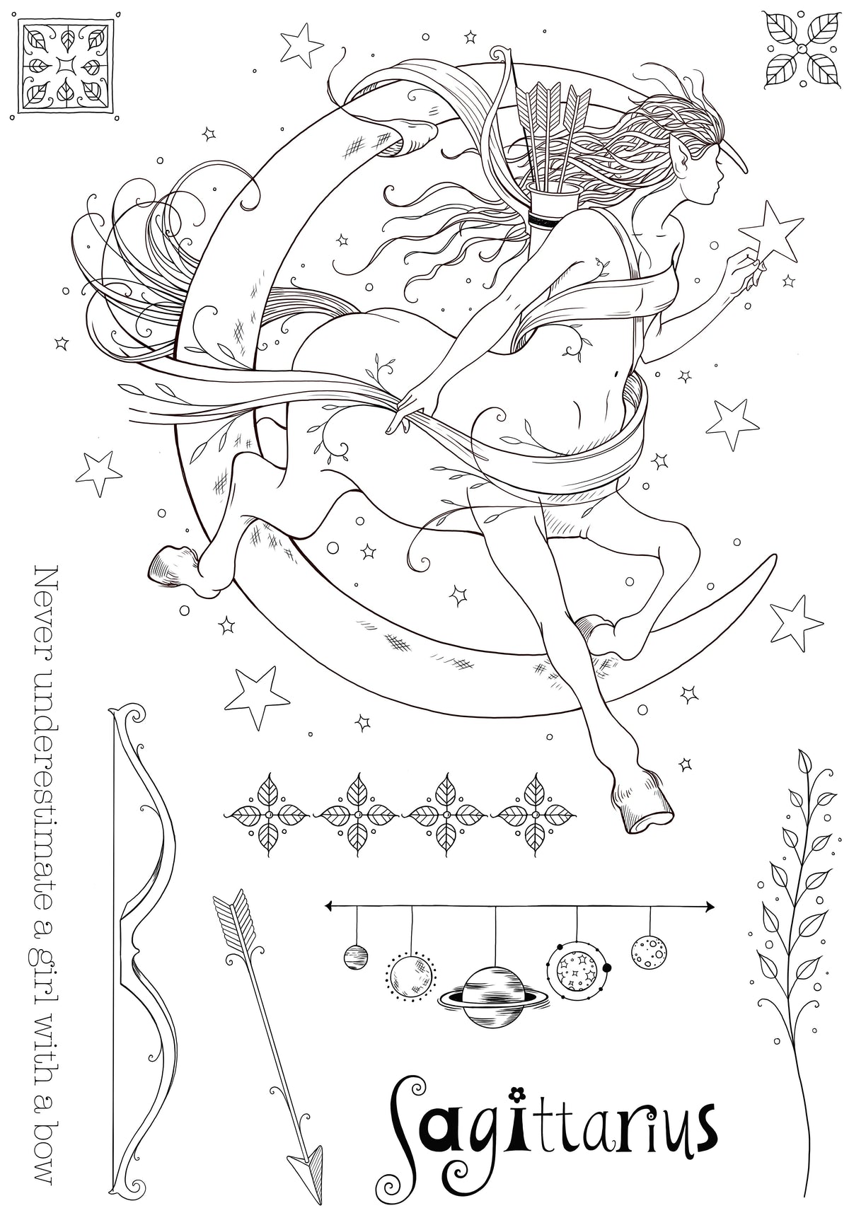 Pink Ink Designs Sagittarius Lot de tampons transparents 6 po x 8 po