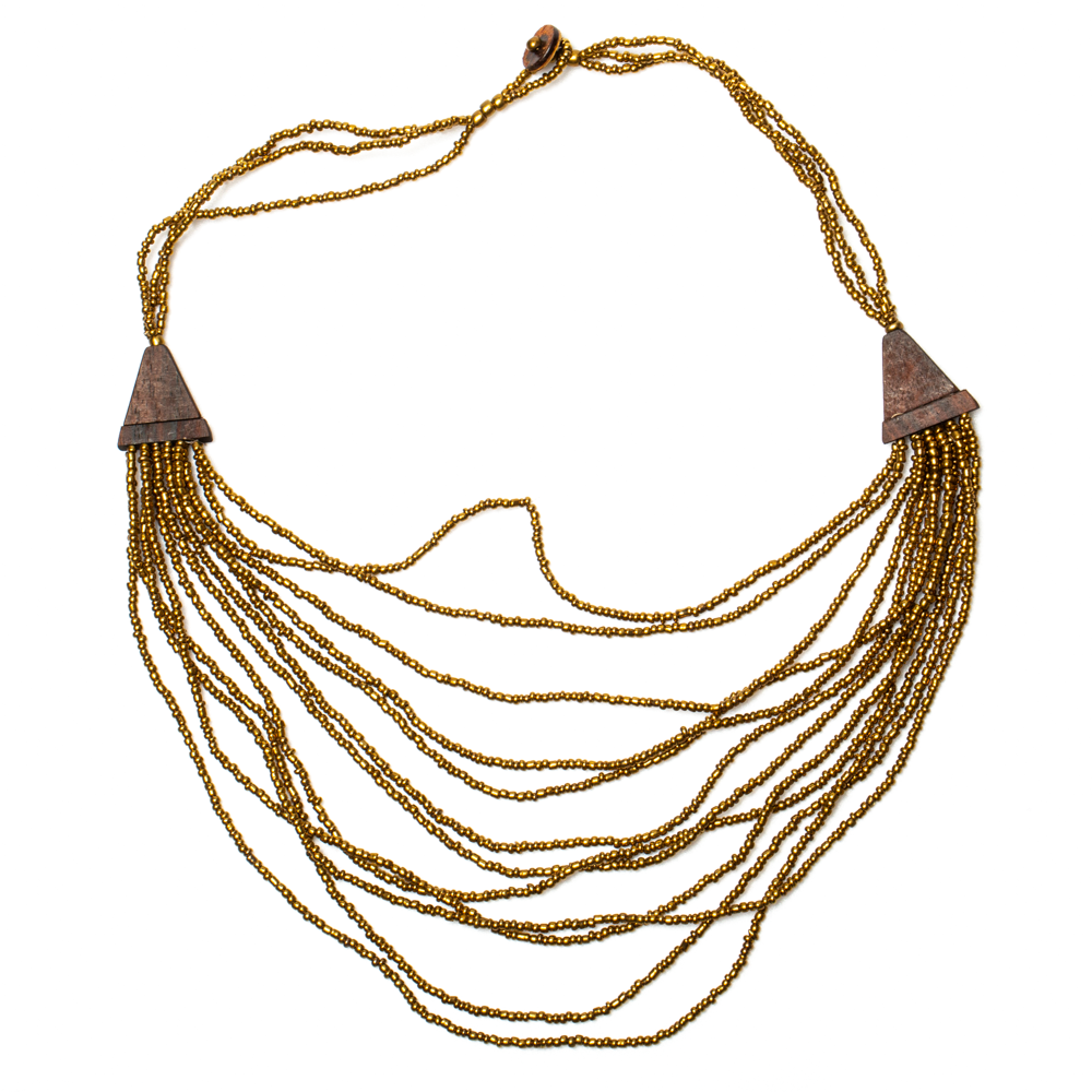 Collier en bois à plusieurs rangs