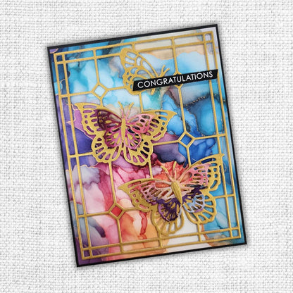 Matrice de découpe métallique Alora Butterfly Stained Glass Coverplate 31617