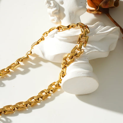 Style KOVVUR : Collier double chaîne rétro en or