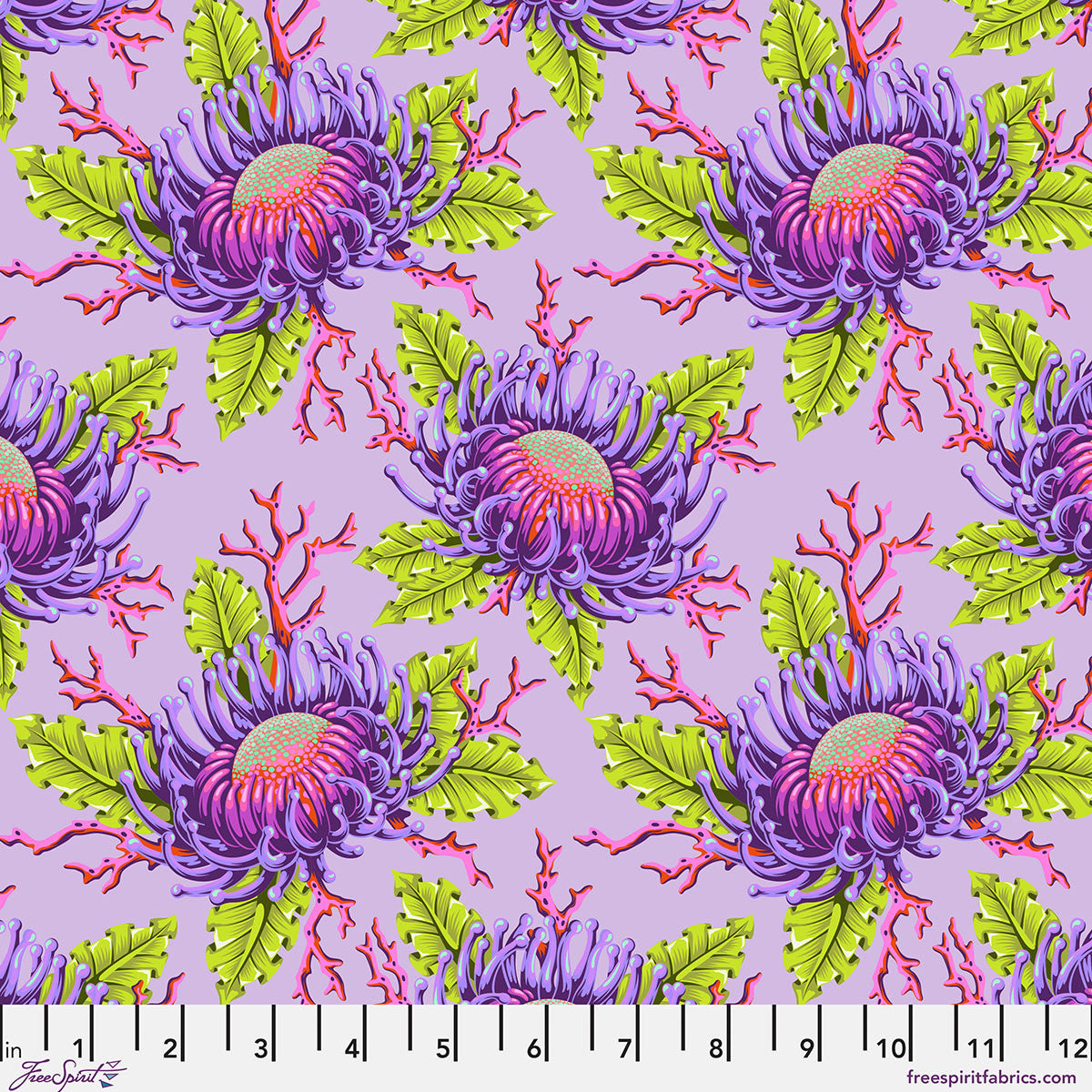 Tula Pink - Floral Reef - Friends & Anemones - Ultraviolet - PWTP265.ULTRAVIOLET