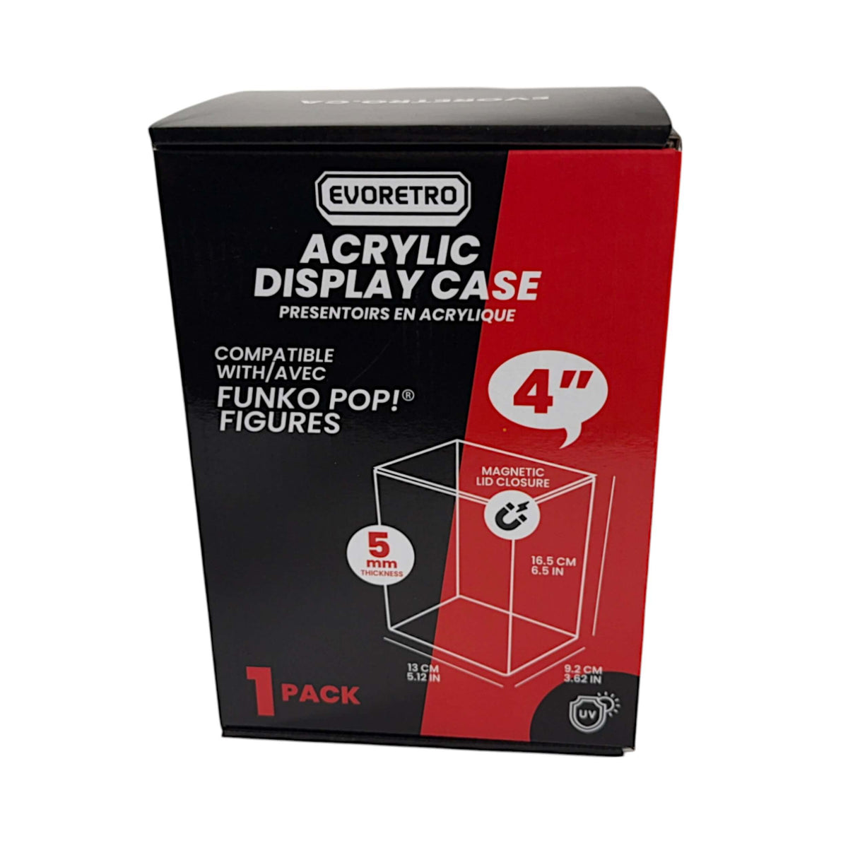 EVORETRO Acrylic Case Display for Standard size 4" Funko Pop Pack of 1