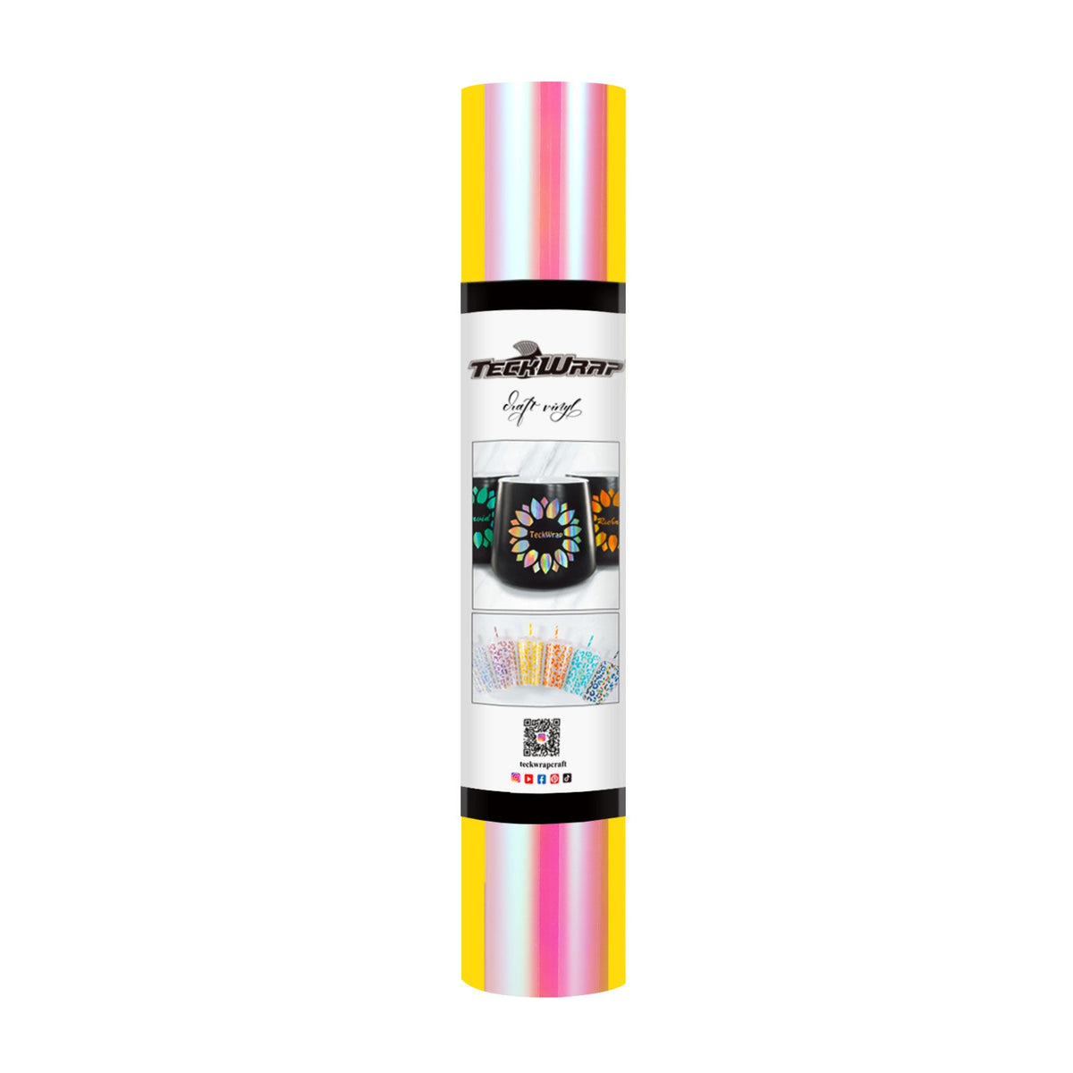 Vinyle adhésif TeckWrap Opal – Pêche Jaune Rose | Fini chrome éblouissant | Idéal pour les projets de bricolage