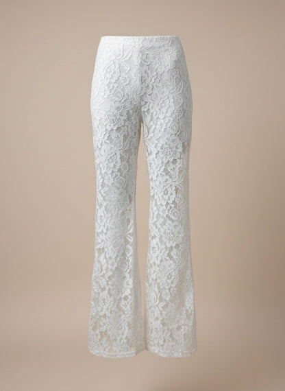 Ensemble Corset en dentelle florale et pantalon large
