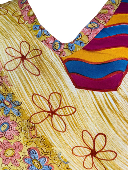 Robe longue caftan en pure soie modèle Avatar PRC7301