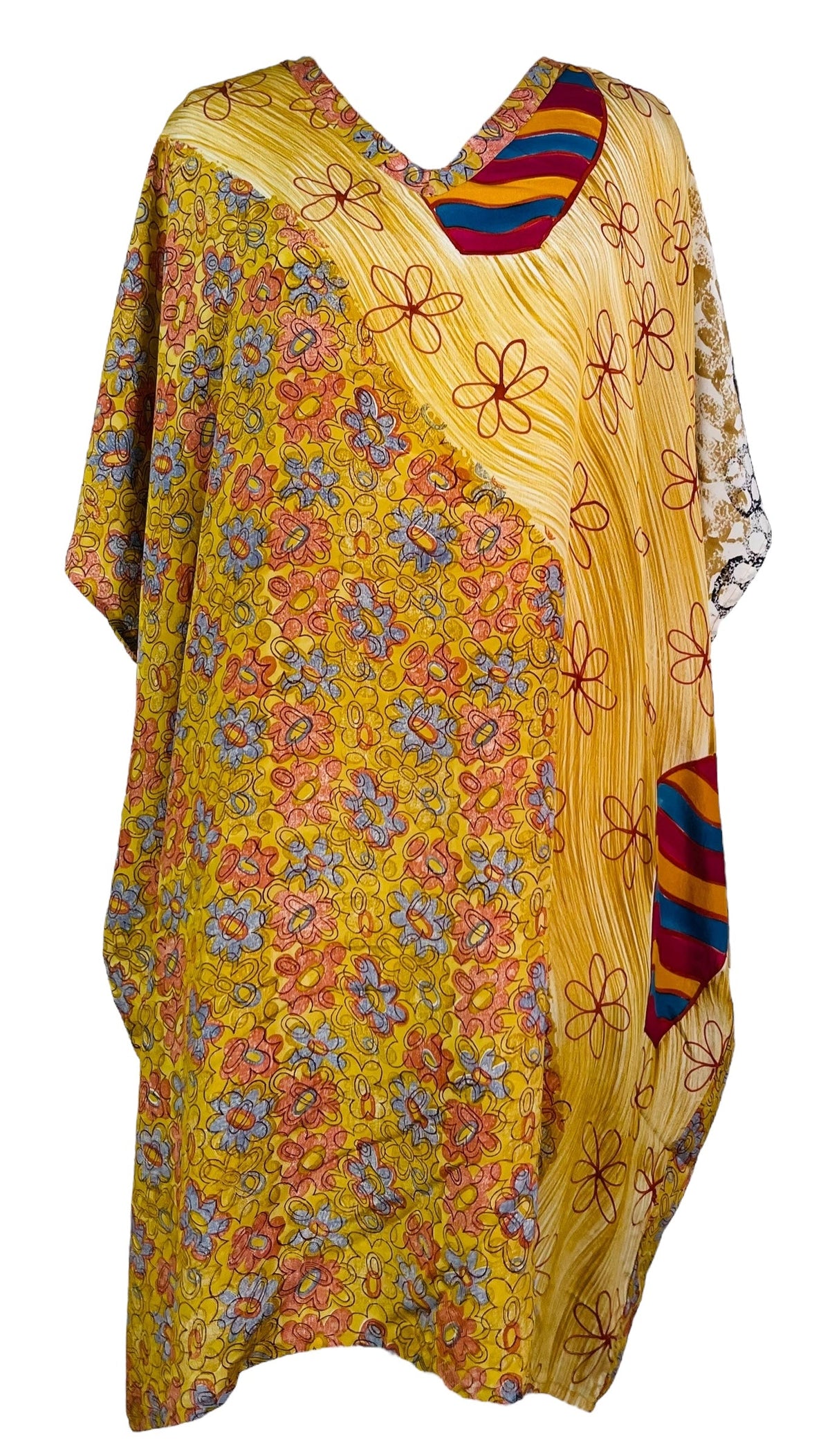 Robe longue caftan en pure soie modèle Avatar PRC7301