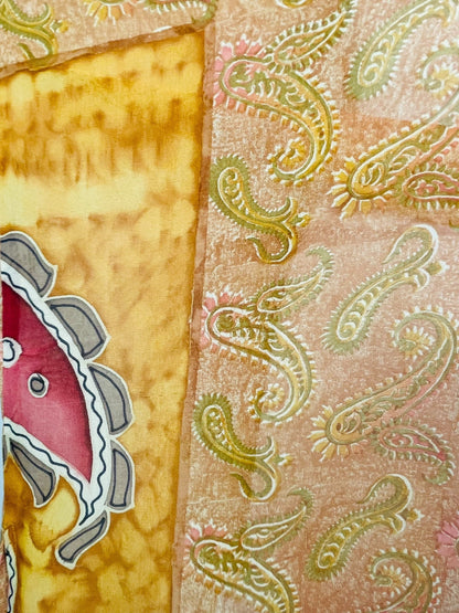 PRC7488 Veste à manches kimono en pure soie Avatar avec ceinture