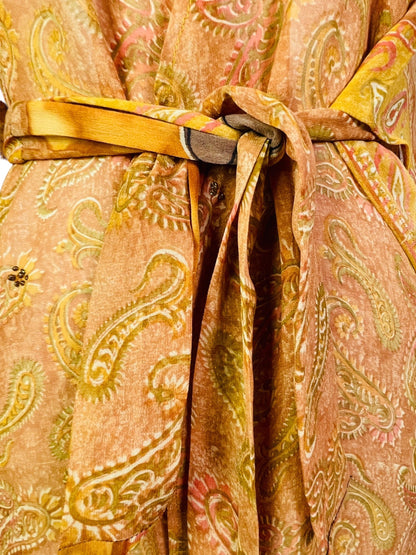 PRC7488 Veste à manches kimono en pure soie Avatar avec ceinture