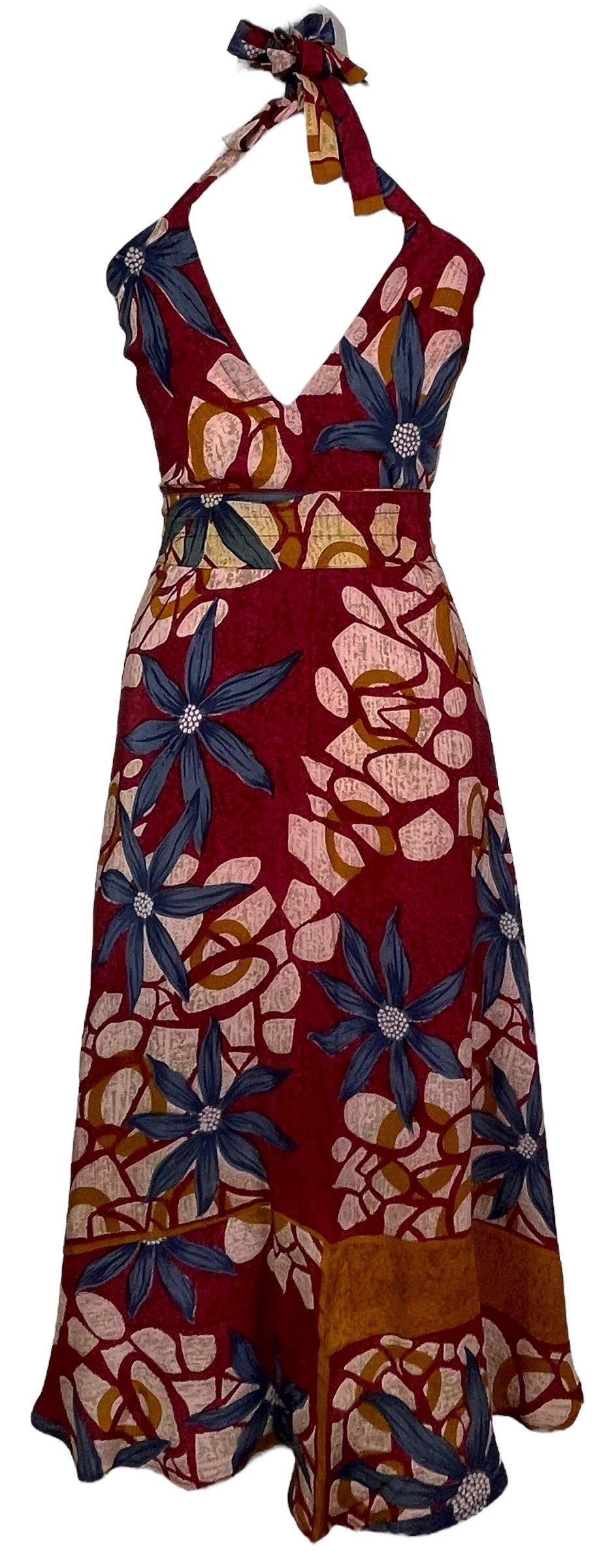 PRC7690 Robe longue Avatar en pure soie avec ceinture