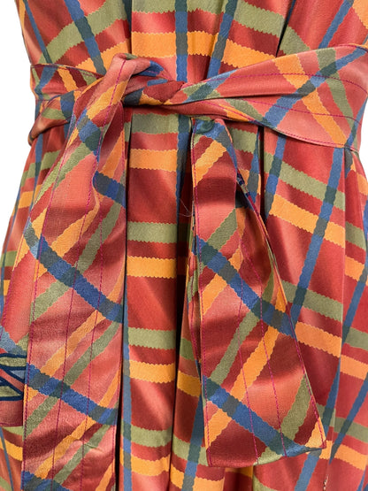 PRC7249 Robe longue en pure soie Avatar avec ceinture