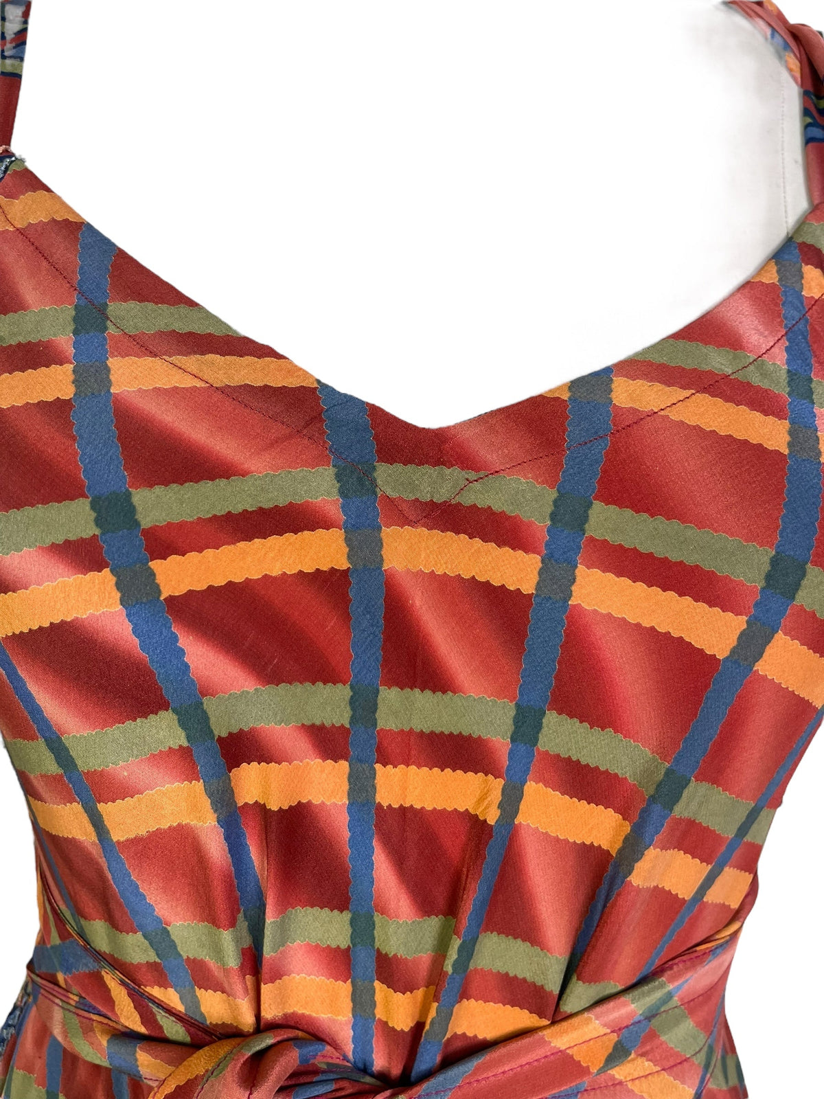 PRC7249 Robe longue en pure soie Avatar avec ceinture