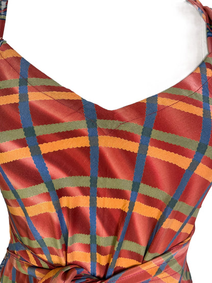 PRC7249 Robe longue en pure soie Avatar avec ceinture