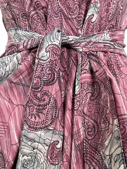 Robe longue en pure soie PRC7760 Avatar avec ceinture