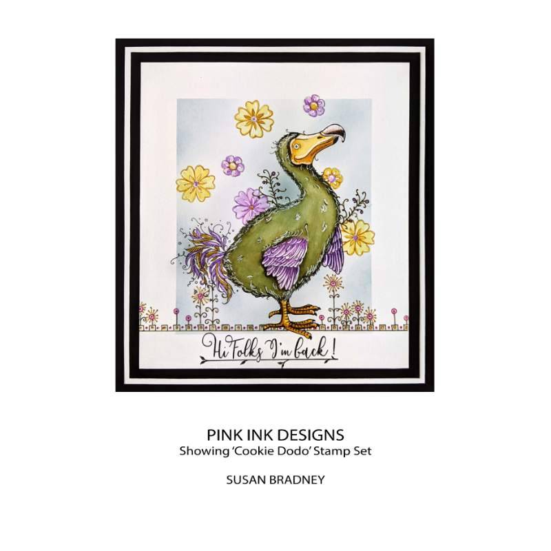 Tampons transparents Pink Ink Designs Cookie Dodo 6 po x 8 po
