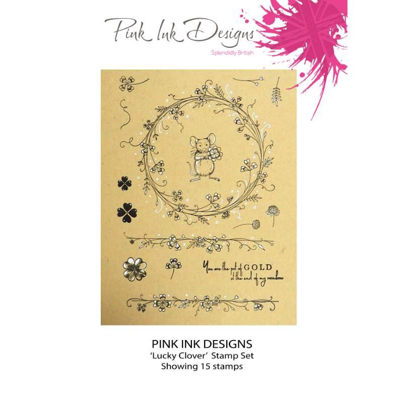 Pink Ink Designs Lucky Clover Tampons transparents 6 po x 8 po